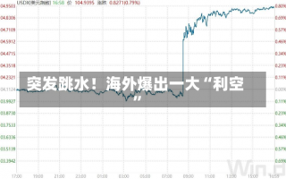 突发跳水！海外爆出一大“利空”