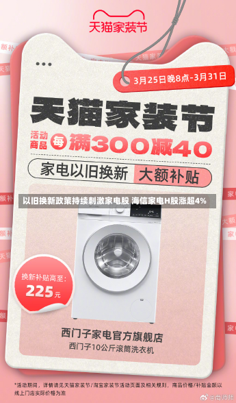 以旧换新政策持续刺激家电股 海信家电H股涨超4%-第1张图片-玩游号