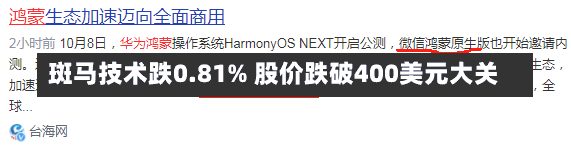 斑马技术跌0.81% 股价跌破400美元大关-第1张图片-玩游号